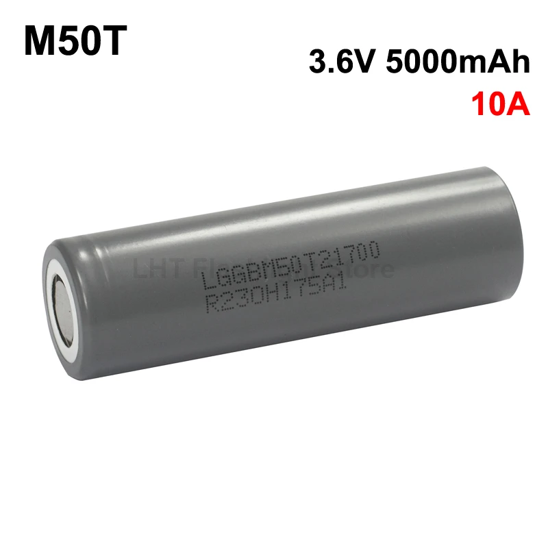 Перезаряжаемый литий-ионный аккумулятор M50T 3,6 В 10 А 5000 мАч 21700 без печатной платы
Перезаряжаемый литий-ионный аккумулятор M50T 3,6 В 10 А 5000 мАч 21700 без печатной платы