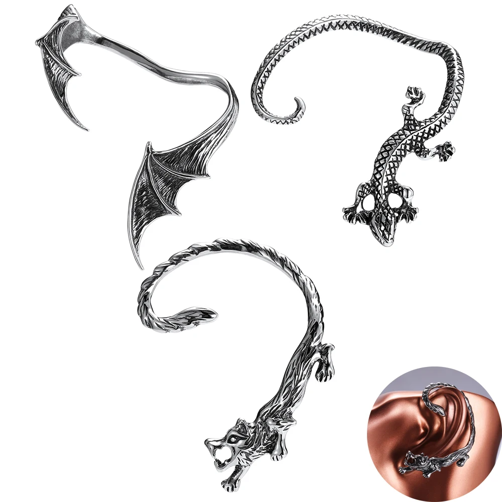 ZS Punk 4 Styles Bat 316L Stainless Stee Earrings Jackets for Women Men Tiger Lizard Studs Earrings Boys' Ear Piercing Jewelry 
ZS Punk 4 Styles Bat 316L Stainless Stee Earrings Jackets for Women Men Tiger Lizard Studs Earrings Boys' Ear Piercing Jewelry