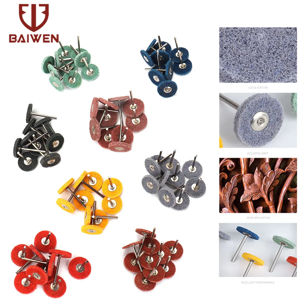 1" Nylon Felt Grinding Sanding Head Abrasive Buffing Pads 3mm Shank Polishing Mini Brush for Dremel Rotary Tool Metalworking
1" Nylon Felt Grinding Sanding Head Abrasive Buffing Pads 3mm Shank Polishing Mini Brush for Dremel Rotary Tool Metalworking