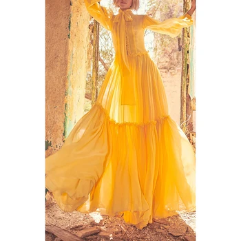 HIGH QUALITY Newest Fashion 2020 Runway Maxi Dress Women's Bow Colloar Holiday Long DRESS 
HIGH QUALITY Newest Fashion 2020 Runway Maxi Dress Women's Bow Colloar Holiday Long DRESS