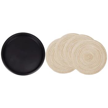 1 Pcs 8 Inch Nonstick Pizza Pan Baking Tray Bakeware & 4 Pcs Round Braided Placemats Washable Kitchen Table Placemats
1 Pcs 8 Inch Nonstick Pizza Pan Baking Tray Bakeware & 4 Pcs Round Braided Placemats Washable Kitchen Table Placemats