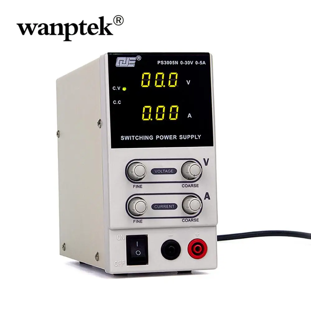 Wanptek 100% New 30V 5A Switching laboratory DC power supply 0.1V 0.01A Digital Display adjustable Mini DC Power Supplies
Wanptek 100% New 30V 5A Switching laboratory DC power supply 0.1V 0.01A Digital Display adjustable Mini DC Power Supplies