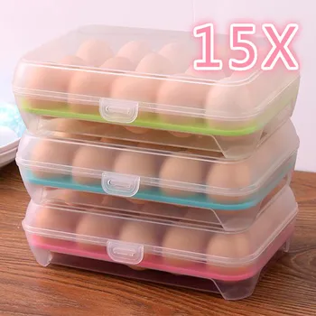 15 Egg Holder Boxes Tray Storage Plastic Refrigerator Eggs Box Case Container Anti-collision Transparent Egg Carton Kitchen Tool
15 Egg Holder Boxes Tray Storage Plastic Refrigerator Eggs Box Case Container Anti-collision Transparent Egg Carton Kitchen Tool