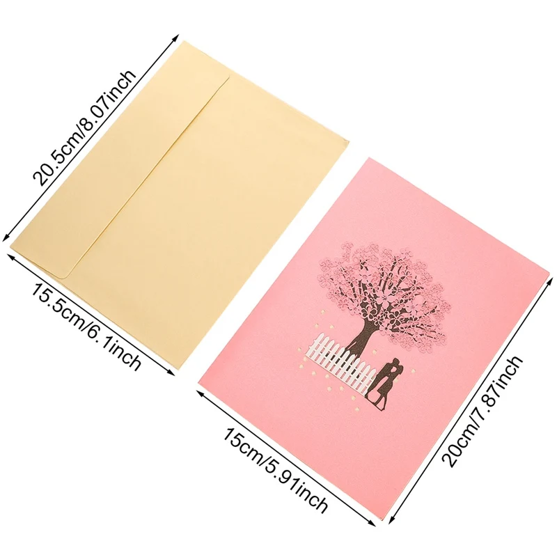 love 3d pop up cards valentines day gift postcard with envelope