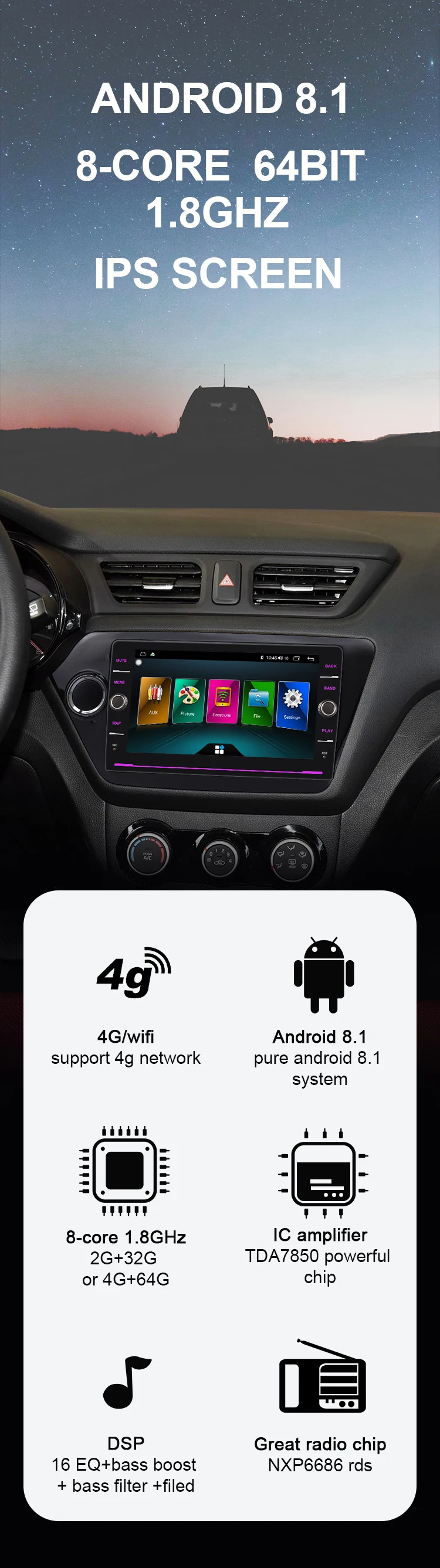 Discount EBILAEN 2Din Android 8.1 Car Multimedia Dvd Player For KIA RIO 3 2010-2017 Auto Radio Navigation  GPS Stereo Accessories 0