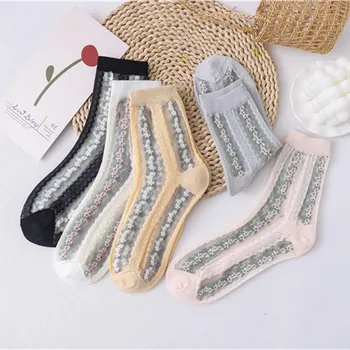 Women socks female Japanese cotton floral glass silk ladies middle tube socks fashion socks Spring and summer
Women socks female Japanese cotton floral glass silk ladies middle tube socks fashion socks Spring and summer