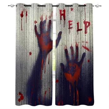Multi-size Halloween Help Blood Handprint Pattern Window Curtains Polyester Fabric Living Room Curtain Home Decor
Multi-size Halloween Help Blood Handprint Pattern Window Curtains Polyester Fabric Living Room Curtain Home Decor