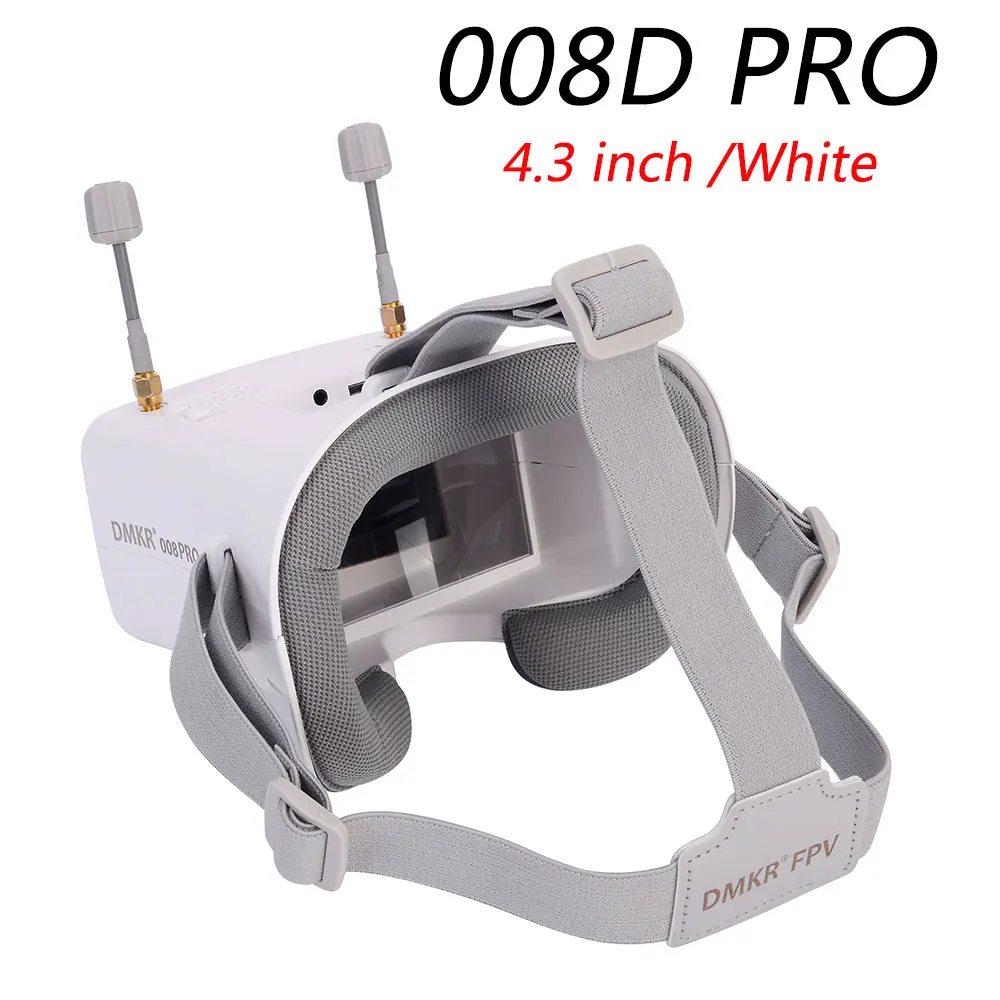 DMKR 008D PRO White FPV Goggle with 5.8G 40ch Receiver 3.7V/2000mAh Battery 4.3 inch HD LCD 16:9 for Racing Drone Micro BWhoop
DMKR 008D PRO White FPV Goggle with 5.8G 40ch Receiver 3.7V/2000mAh Battery 4.3 inch HD LCD 16:9 for Racing Drone Micro BWhoop