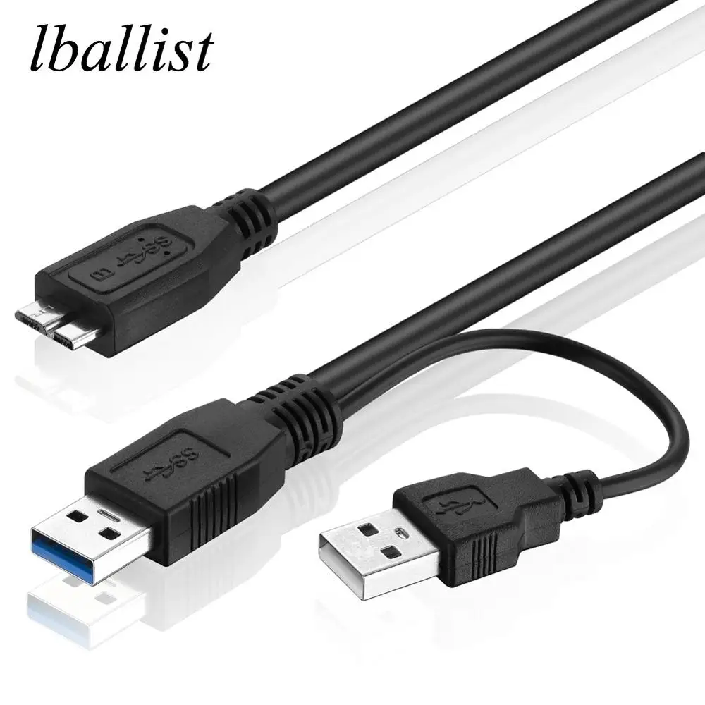 lballist USB 3.0 Type A Male to Micro With Power Supply Data Cable For HDD | Электроника