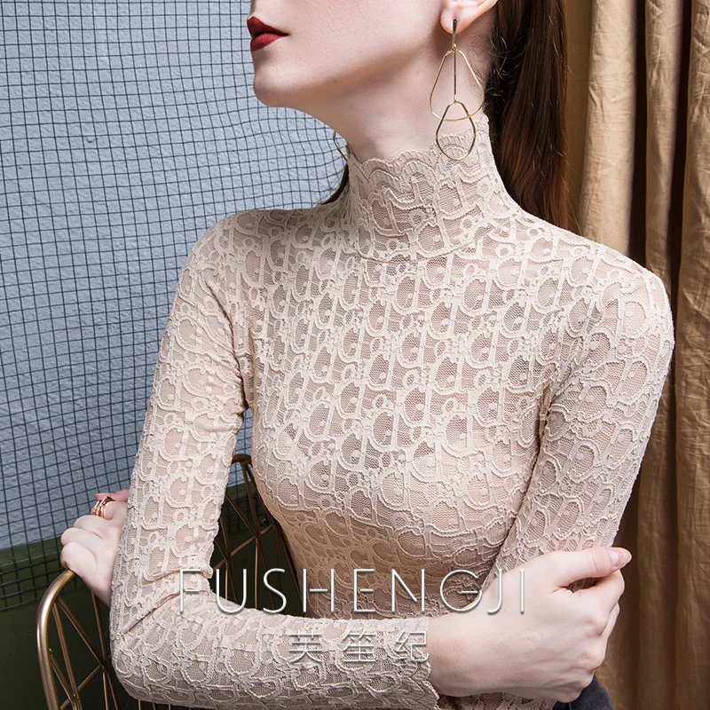 New winter high collar lace top female within elastic brim small unlined upper garment to add more wool coat
New winter high collar lace top female within elastic brim small unlined upper garment to add more wool coat