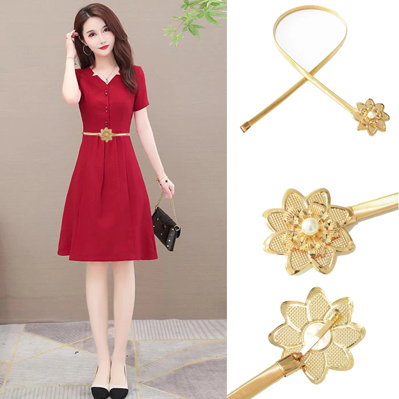Women's summer belt gold and silver European brand design luxury flower elastic waist chain chain belt women screw lock bg-1610
Women's summer belt gold and silver European brand design luxury flower elastic waist chain chain belt women screw lock bg-1610