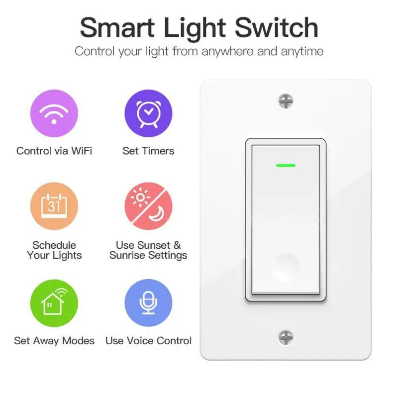 Tuya US WIFI Light Switch Neutral Smart Switch Single Fire Smart Home Smart Life Tuya App Works With Alexa Google Home
Tuya US WIFI Light Switch Neutral Smart Switch Single Fire Smart Home Smart Life Tuya App Works With Alexa Google Home