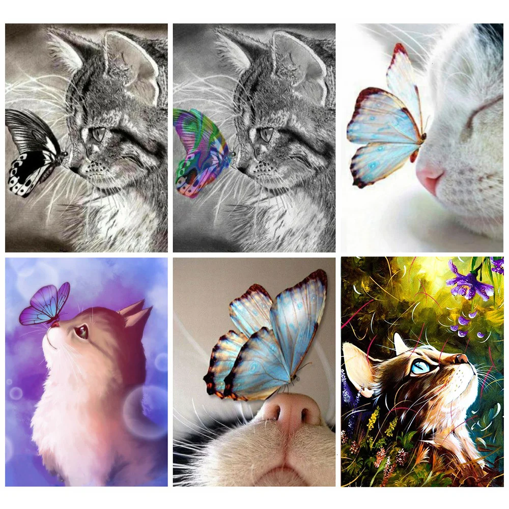 Huacan Diy Diamond Painting Cat Diamond Art Full Drill Mosaic Butterfly Embroidery Cross Stitch Animal Decorations For Home
Huacan Diy Diamond Painting Cat Diamond Art Full Drill Mosaic Butterfly Embroidery Cross Stitch Animal Decorations For Home