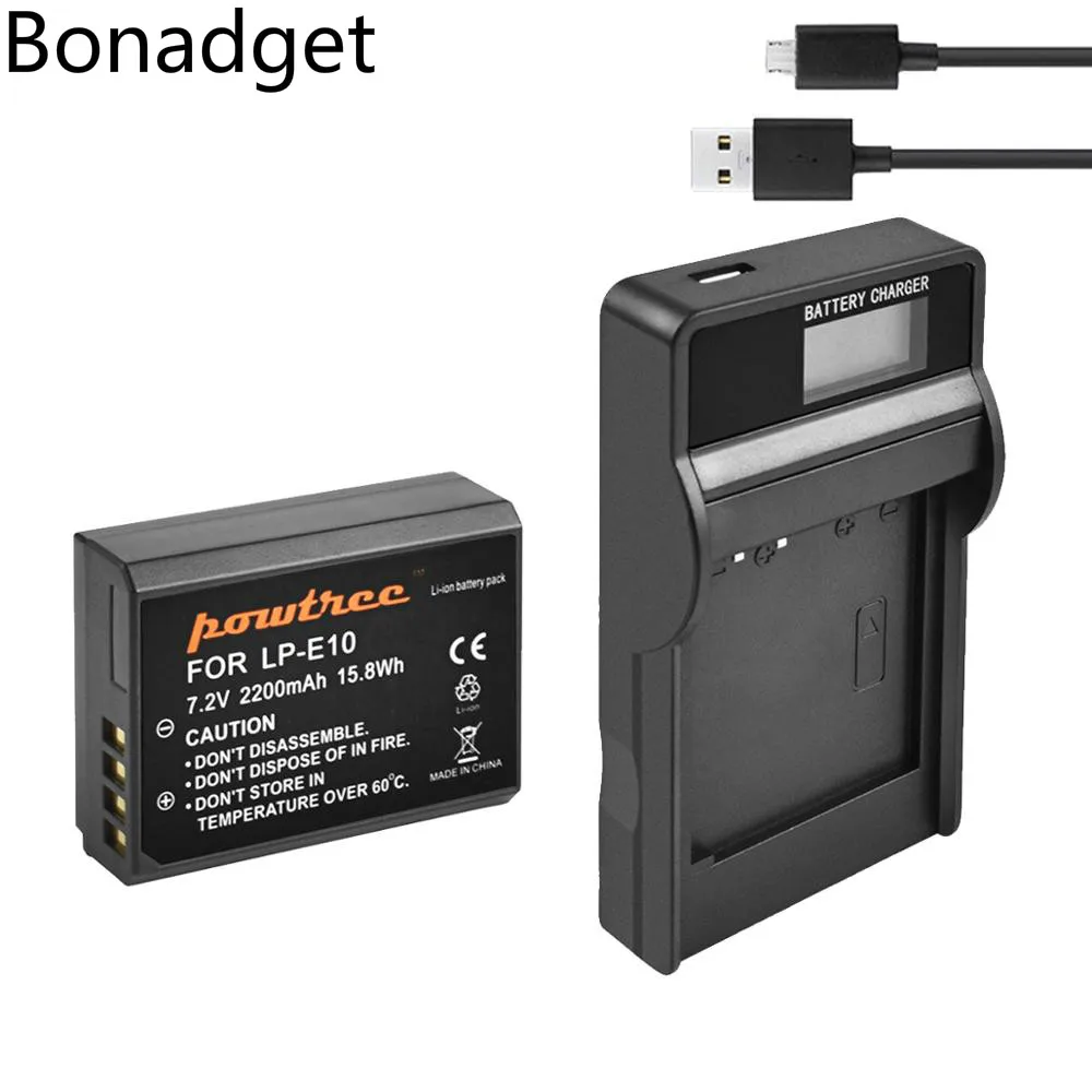 Bonadget LP-E10 LPE10 LP E10 For Canon EOS 1100D 1200D 1300D Rebel T3 T5 T6 KISS X50 X70 Replacement Camera Battery
Bonadget LP-E10 LPE10 LP E10 For Canon EOS 1100D 1200D 1300D Rebel T3 T5 T6 KISS X50 X70 Replacement Camera Battery