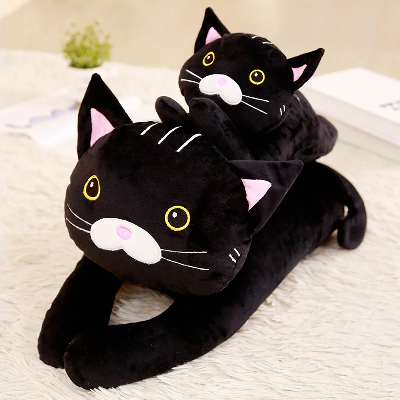 35/50 см милый черный кот плюшевые игрушки для детей плюшевая кукла с мультяшным