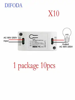 10PCS RF Wifi 433MHz 10A/2200W Wireless Remote Switch ON/Off Delay Smart Home Light APP Controller For Google Home Alexa
10PCS RF Wifi 433MHz 10A/2200W Wireless Remote Switch ON/Off Delay Smart Home Light APP Controller For Google Home Alexa