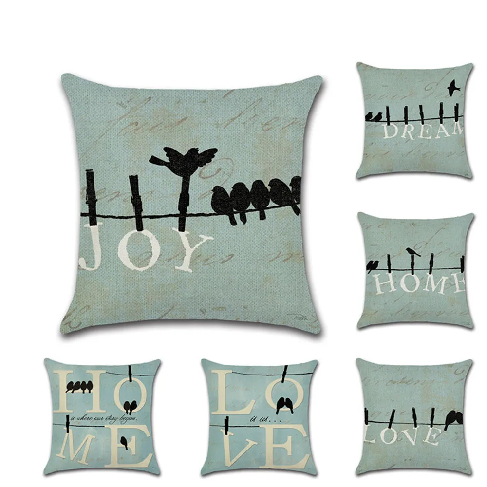 Birds Standing on Wires Linen Cushion Cover Linen Pillow Case Letter Pattern Pillowcase 45*45cm
Birds Standing on Wires Linen Cushion Cover Linen Pillow Case Letter Pattern Pillowcase 45*45cm