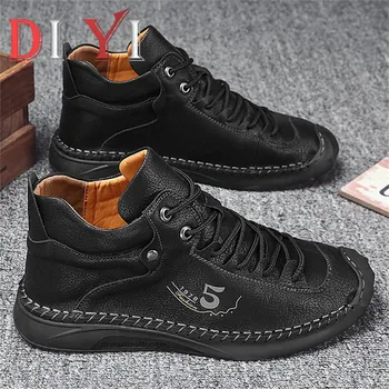 Winter Men's Shoes Large Sizes Thick Bottom Leather Sneakers Light High Top Men Casual Shoes Handmade Comfortable Mens Shoes E23 
Winter Men's Shoes Large Sizes Thick Bottom Leather Sneakers Light High Top Men Casual Shoes Handmade Comfortable Mens Shoes E23