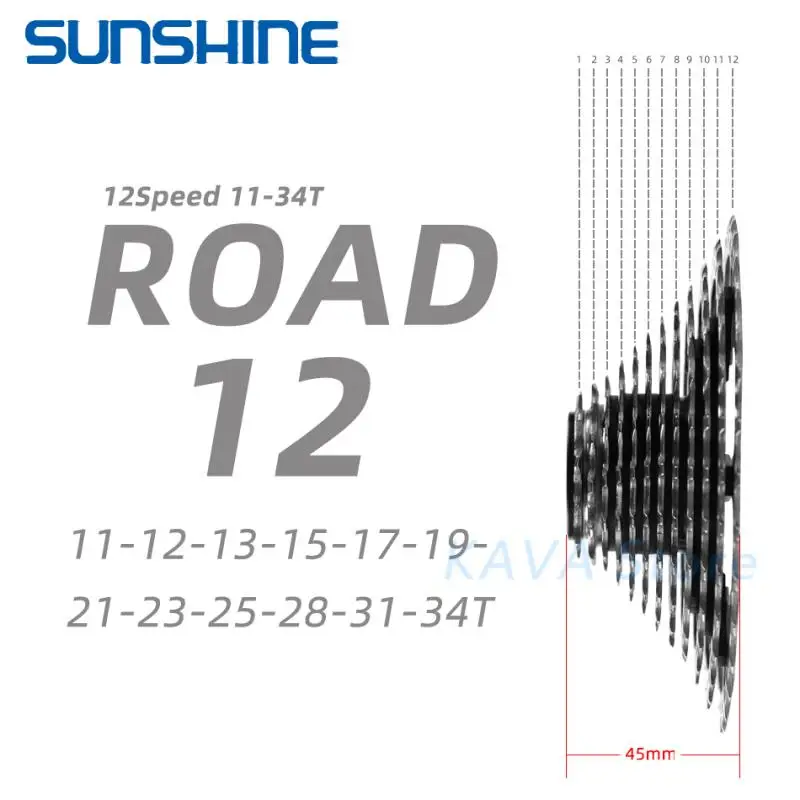 SENSAH 2*12 Speed Carbon Fiber Road Bike Shifter Lever Rear Derailleur Bicycle Cassette Flywheel KMC X12 Chain for 5800 R7000