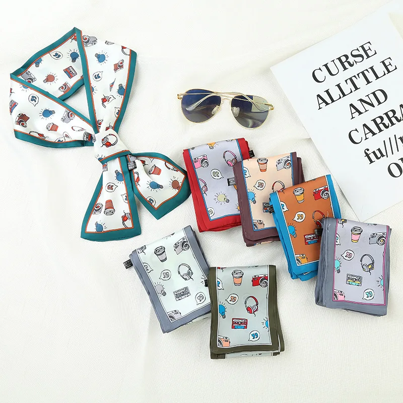 Printed Scarves Cartoon Props Camera Small Silk Scarf Female Simulation Silk Long Scarf Decoration Wild Wrapper Hair Ties Bands
Printed Scarves Cartoon Props Camera Small Silk Scarf Female Simulation Silk Long Scarf Decoration Wild Wrapper Hair Ties Bands