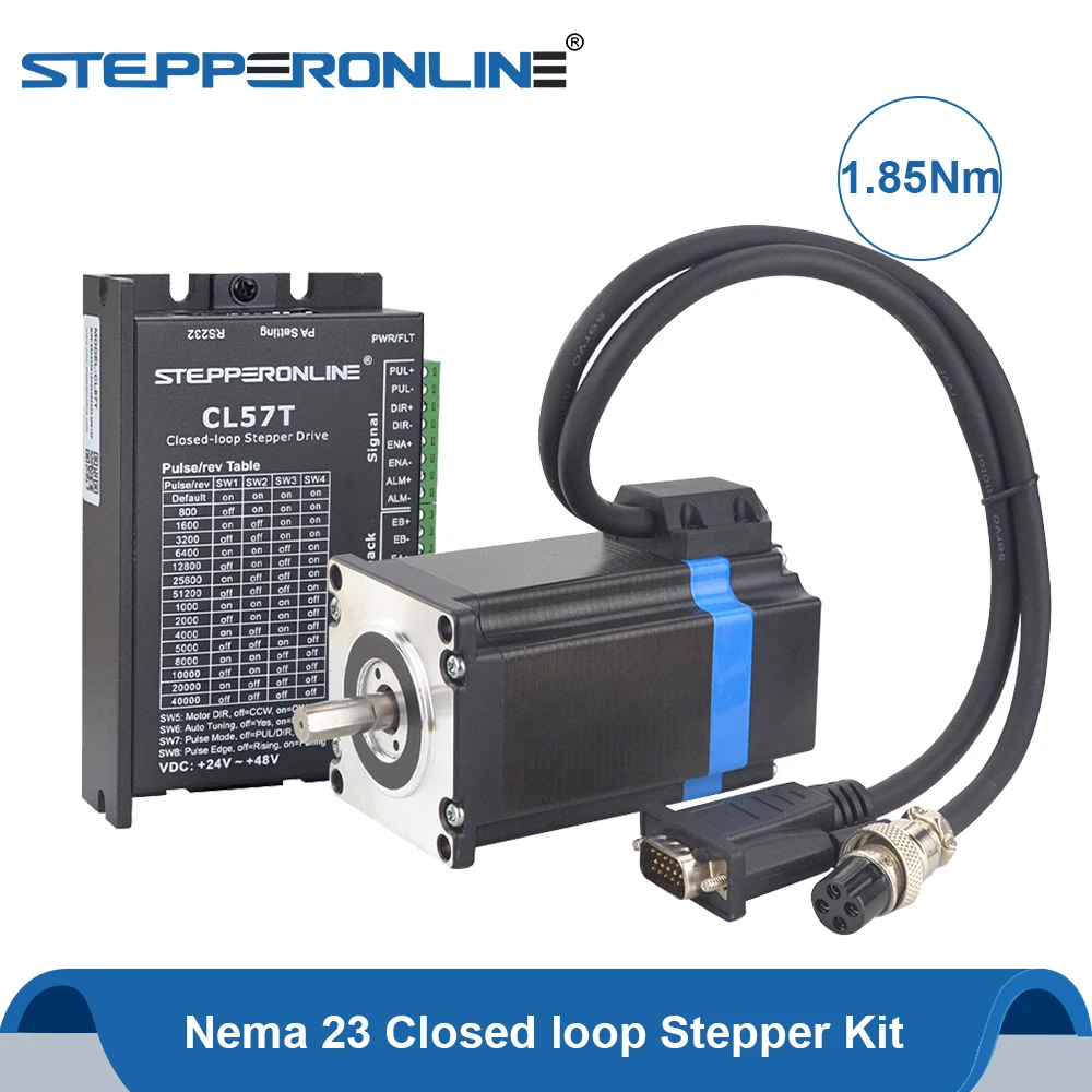 Nema 23 1.85Nm Closed Loop Stepper Motor Kits Nema23 Stepper Motor & Drivers Servo Motor Kits & 2pcs Extension Cable
Nema 23 1.85Nm Closed Loop Stepper Motor Kits Nema23 Stepper Motor & Drivers Servo Motor Kits & 2pcs Extension Cable