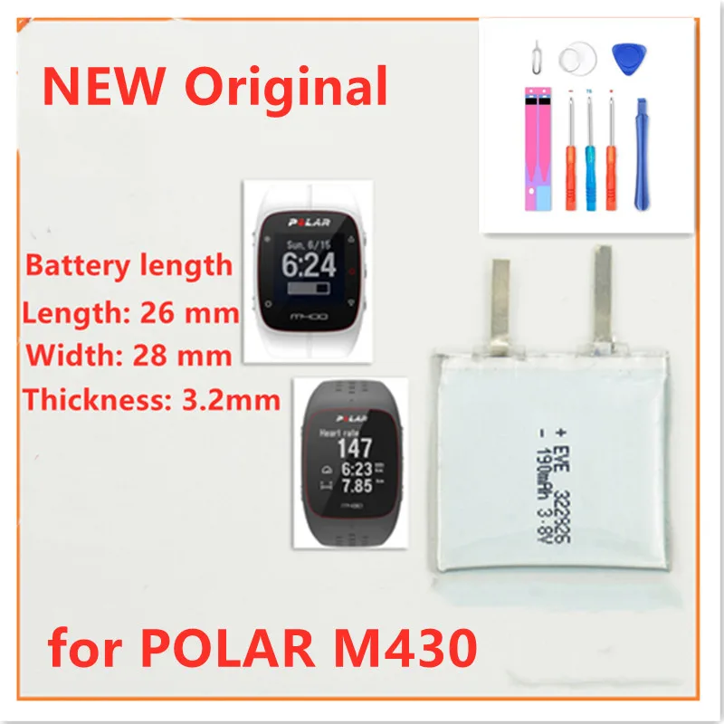 Top Brand 100% New 190mAh Battery for POLAR M430 M400 GPS Sports Watch Batteries + free tools
Top Brand 100% New 190mAh Battery for POLAR M430 M400 GPS Sports Watch Batteries + free tools