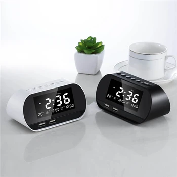 Dual Home FM 2 Puertos USB Phone Charger Raido Alarm Clock All-In-One Design Wireless Speaker LCD Display Permanent Calendar
Dual Home FM 2 Puertos USB Phone Charger Raido Alarm Clock All-In-One Design Wireless Speaker LCD Display Permanent Calendar