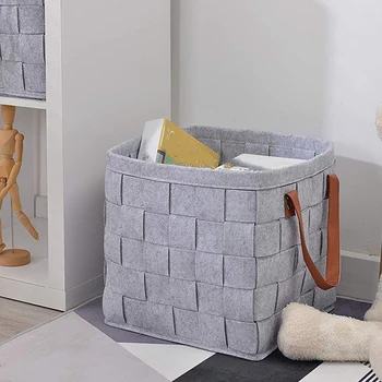 Felt Storage Baskets with Handles Soft Durable Toy Storage Nursery Bins Home Decorations (Grey)
Felt Storage Baskets with Handles Soft Durable Toy Storage Nursery Bins Home Decorations (Grey)