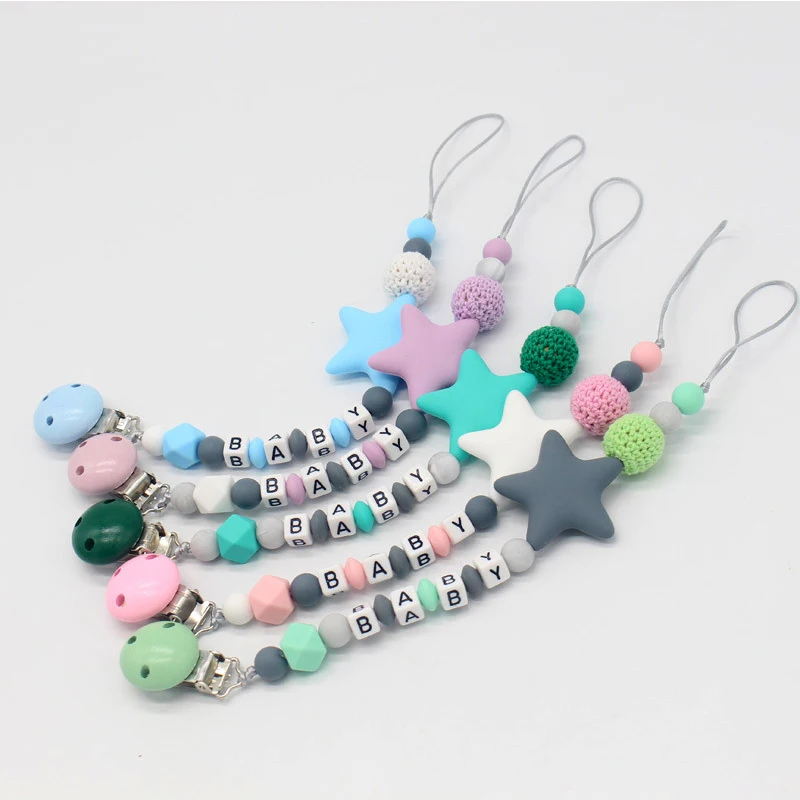 New Silicone Baby Pacifier Clips Letter Shape DIY Colorful Pacifier Chain for Baby Teething Soother Chew Toys Dummy Clip Holder
New Silicone Baby Pacifier Clips Letter Shape DIY Colorful Pacifier Chain for Baby Teething Soother Chew Toys Dummy Clip Holder