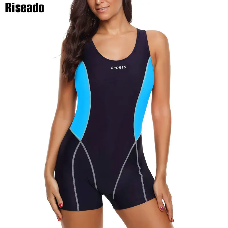 Riseado спортивный Цельный купальник женский для мальчиков 2021 лоскутный купальный