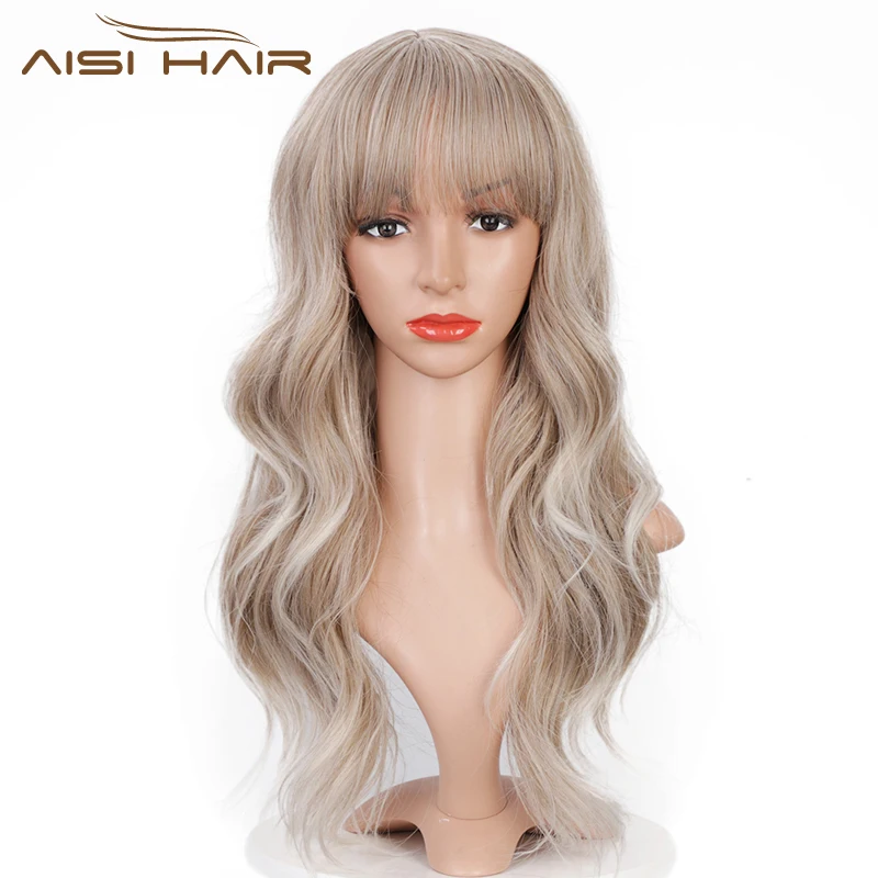 AISI HAIR 26inches Natural Wave Long Wig With Bangs Mixed Brown and White Wig Heat Resistant Synthetic Wigs for Black Women
AISI HAIR 26inches Natural Wave Long Wig With Bangs Mixed Brown and White Wig Heat Resistant Synthetic Wigs for Black Women
