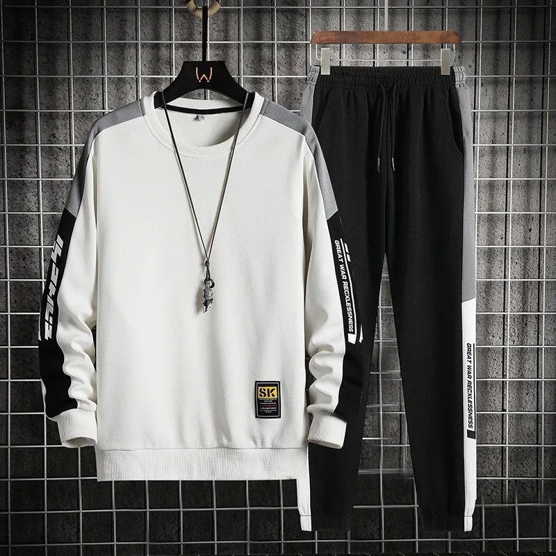 Spring Autumn Men Tracksuit 2022 Casual Men's 2 Pieces Set Sporting Track Suit Fashion Sweatshirt+Pants Mens Sets Streetwear | Мужская