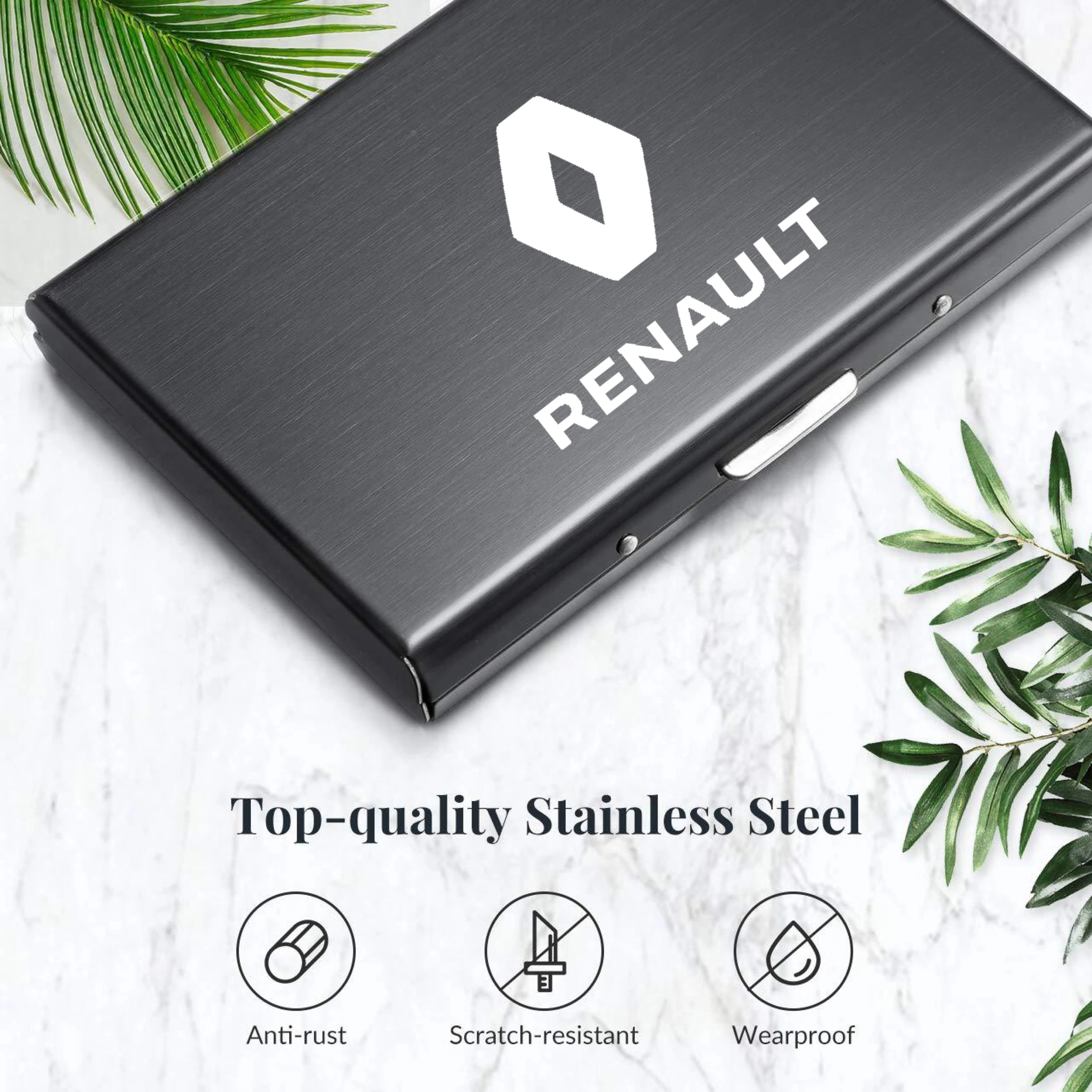 Anti-Scan RFID Metal Credit Card Holder Slim Bank Card Protection Holder For Renault Captur Duster Megane 2 3 Clio Logan Anti-Scan RFID Metal Credit Card Holder Slim Bank Card Protection Holder For Renault Captur Duster Megane 2 3 Clio Logan