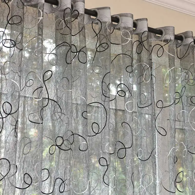 

Modern Bird Nest Embroidered Tulle Curtains for Living Room Window Treatment Sheer Voile Curtain for Bedroom Custom Home Decer