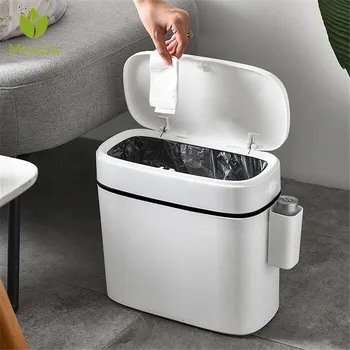 

12L Large Capacity Trash Cans Kitchen Toilet Garbage Bag Holder Rubbish Bin Dustbin Bucket Crack Press-Type Bathroom Waste Bin