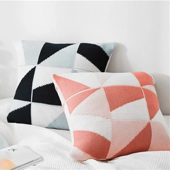 Geometric Splice Cushion Cover Modern Fashion Woven Knitting Soft Throw Waist Pillow Throw Pillow Cover 2 color Sofa Home Decor 
Geometric Splice Cushion Cover Modern Fashion Woven Knitting Soft Throw Waist Pillow Throw Pillow Cover 2 color Sofa Home Decor