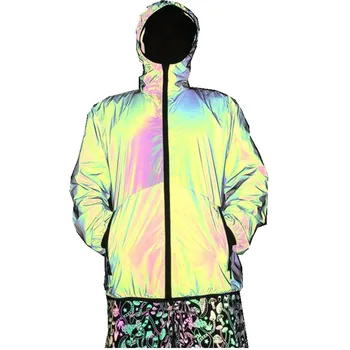 Spring and Fall New Ultra Soft Color Reflective Hooded Jacket Nightclub Hip Hop Colorful Luminous Coat Large Casual
Spring and Fall New Ultra Soft Color Reflective Hooded Jacket Nightclub Hip Hop Colorful Luminous Coat Large Casual