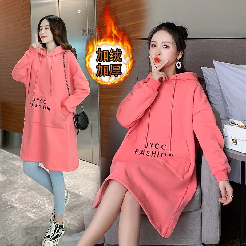 2019 Autumn And Winter plus Velvet Korean-style Fashion Loose Mid-length Hooded Sweater Maternity Dress
2019 Autumn And Winter plus Velvet Korean-style Fashion Loose Mid-length Hooded Sweater Maternity Dress
