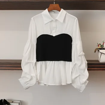2020 Summer Fashion Women Blouses Long Sleeve Patchwork Women Chiffon Blouse TV Star Women's Shirt Streetwear Lady Shirts 619 
2020 Summer Fashion Women Blouses Long Sleeve Patchwork Women Chiffon Blouse TV Star Women's Shirt Streetwear Lady Shirts 619