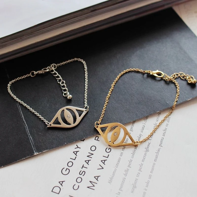Fashion Gold Silver Color Evil Eye Charm Bracelets Turkish Blue Eye Bracelet Adjustable Chain Link Simple Statement Jewelry
Fashion Gold Silver Color Evil Eye Charm Bracelets Turkish Blue Eye Bracelet Adjustable Chain Link Simple Statement Jewelry