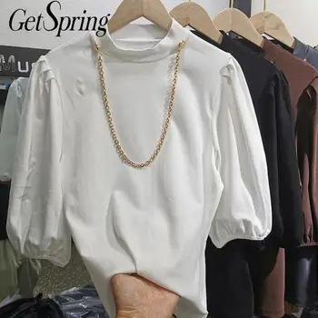 Getspring Women T-shirt Chain Patchwork Puff Sleeve T Shirt Women Plus Size Cotton Black White Long Sleeve Tshirt Tops 2020 New
Getspring Women T-shirt Chain Patchwork Puff Sleeve T Shirt Women Plus Size Cotton Black White Long Sleeve Tshirt Tops 2020 New