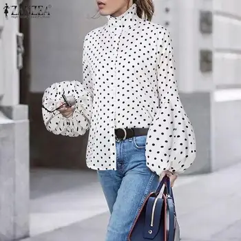 Elegant Stand Collar Blusas Women's Spring Blouse ZANZEA 2020 Casual Polka Dot Printed Tops Female Puff Sleeve Shirts Plus Size
Elegant Stand Collar Blusas Women's Spring Blouse ZANZEA 2020 Casual Polka Dot Printed Tops Female Puff Sleeve Shirts Plus Size