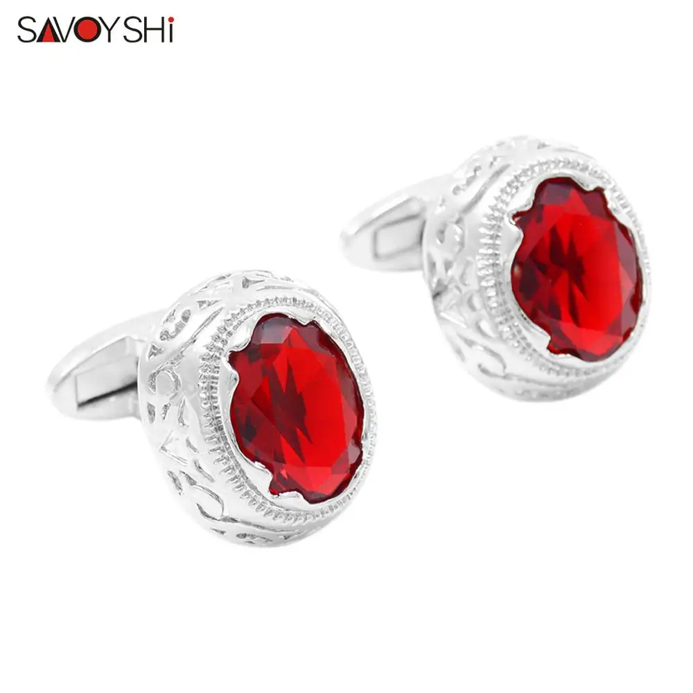 SAVOYSHI Роскошные красные циркониевые мужские запонки, свадебный подарок, высокое качество, серебро, медь, запонки, брендовые ювелирные изделия, Прямая поставка
SAVOYSHI Роскошные красные циркониевые мужские запонки, свадебный подарок, высокое качество, серебро, медь, запонки, брендовые ювелирные изделия, Прямая поставка