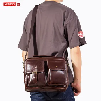 New Handmade Retro Men's Shoulder Messenger Bag Men Handbags Portable Small Briefcases Simple Casual Leather Oil Wax Leather 
New Handmade Retro Men's Shoulder Messenger Bag Men Handbags Portable Small Briefcases Simple Casual Leather Oil Wax Leather