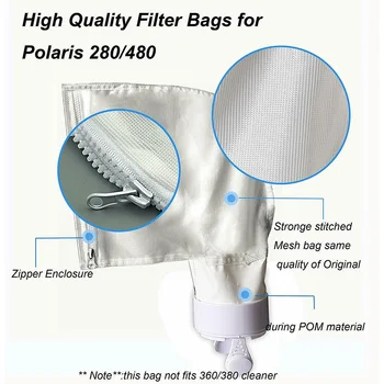 For Polaris 280 480 Zipper Filter Bags For Pool White 34*23*7CM High quality New
For Polaris 280 480 Zipper Filter Bags For Pool White 34*23*7CM High quality New