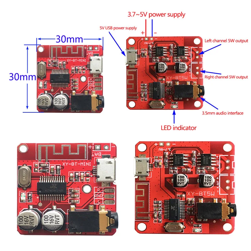 MP3 Bluetooth Decoder Board Lossless Car Speaker Audio Amplifier Board Modified Bluetooth 4.1/4.2 Circuit Stereo Receiver Module
MP3 Bluetooth Decoder Board Lossless Car Speaker Audio Amplifier Board Modified Bluetooth 4.1/4.2 Circuit Stereo Receiver Module