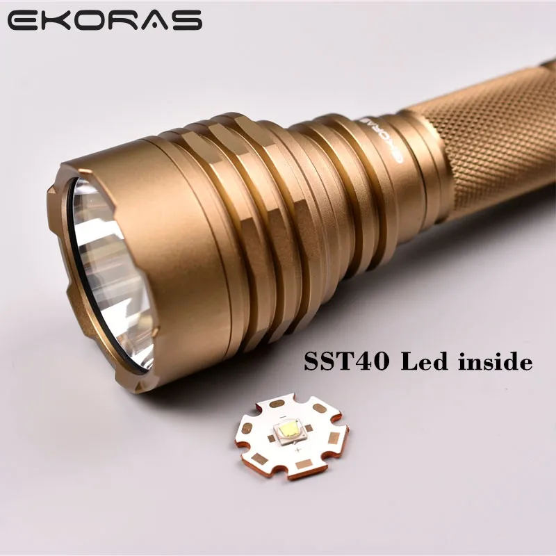 Ekoras S9s SST40 1200 Lumens 6500K 18650 Flashlight Work Lamp Waterproof Outdoor Hunting LED Torch C8 Flashlight Camping Torch 
Ekoras S9s SST40 1200 Lumens 6500K 18650 Flashlight Work Lamp Waterproof Outdoor Hunting LED Torch C8 Flashlight Camping Torch