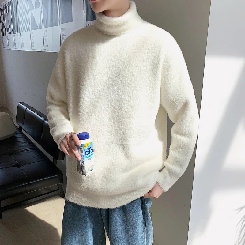 Winter Turtleneck Sweater Men Warmth Fashion Solid Color Casual Knitted Pullover Men Loose Plush Knitting Sweaters Mens Clothes
Winter Turtleneck Sweater Men Warmth Fashion Solid Color Casual Knitted Pullover Men Loose Plush Knitting Sweaters Mens Clothes