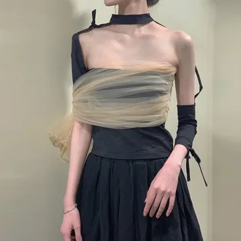 2020 New Spring Summer Black Splice Apricot Mesh Hollow Out T-shirt Women Vintage Slim Temperament Popular Tops Tide W008
2020 New Spring Summer Black Splice Apricot Mesh Hollow Out T-shirt Women Vintage Slim Temperament Popular Tops Tide W008