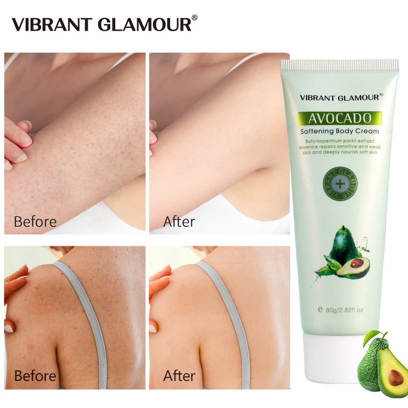 VIBRANT GLAMOUR Avocado Body Cream Whitening and moisturizing for Dry skin Bleaching Brightening Lotion body care 80g | Красота и